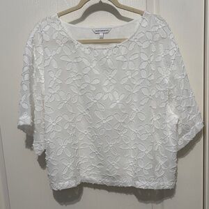 Counterparts White Floral Lace Blouse